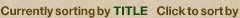 Currently sorting by TITLE. Click to sort by
